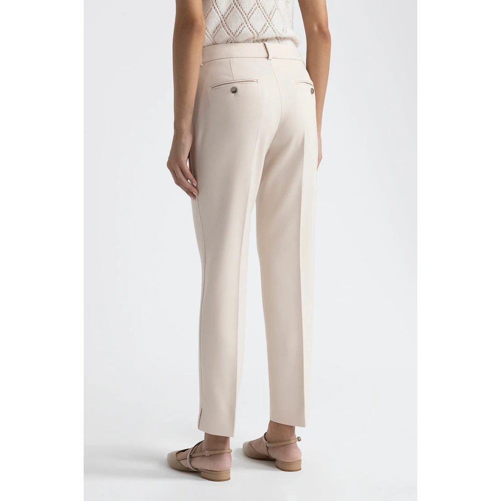 PESERICO Cigaretbroek van tweeweg stretchstof Beige Dames