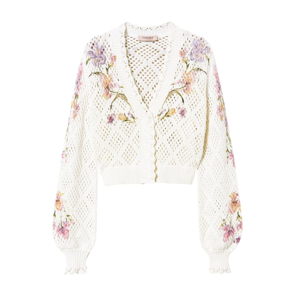 Twinset Bloemenprint Witte Trui Multicolor Dames