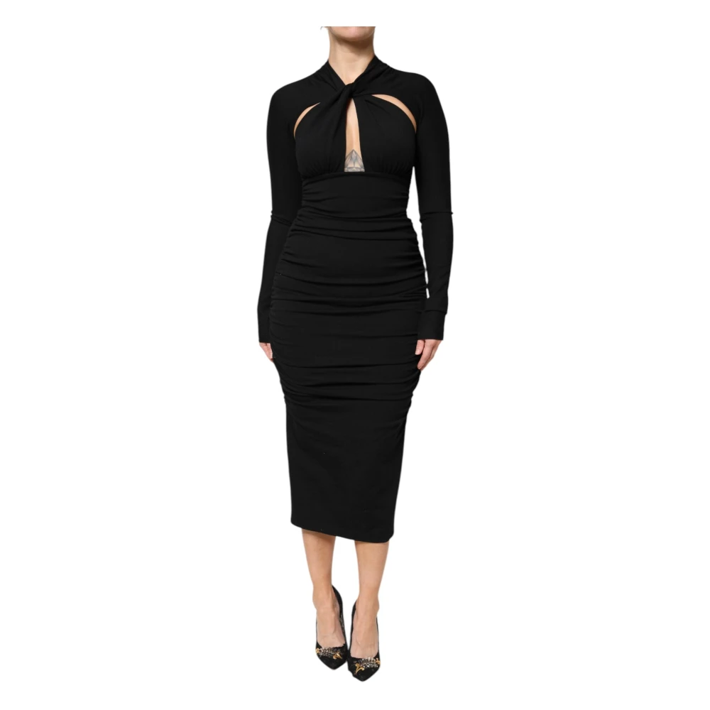 Dolce & Gabbana Women's Black Sheath Midi Dress