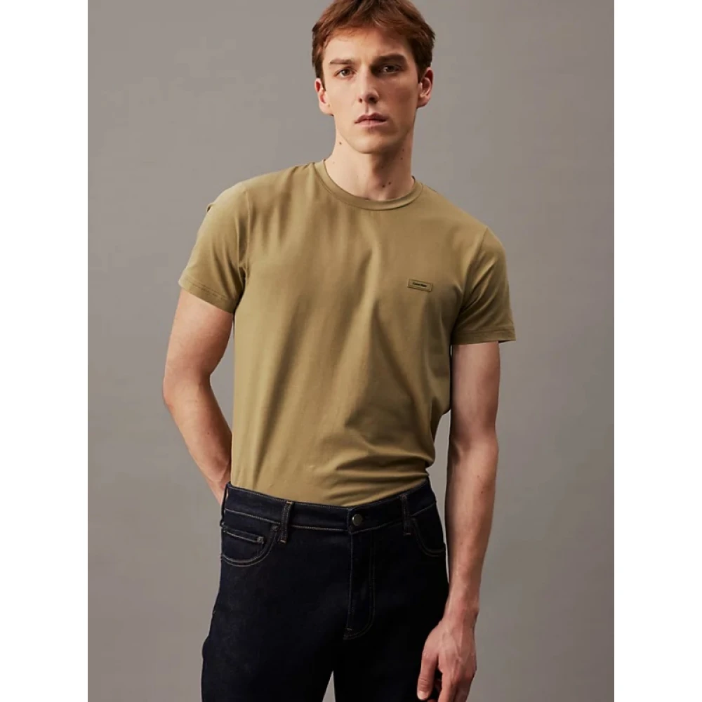 Calvin Klein Stretch Slim Fit T-Shirt Green Heren