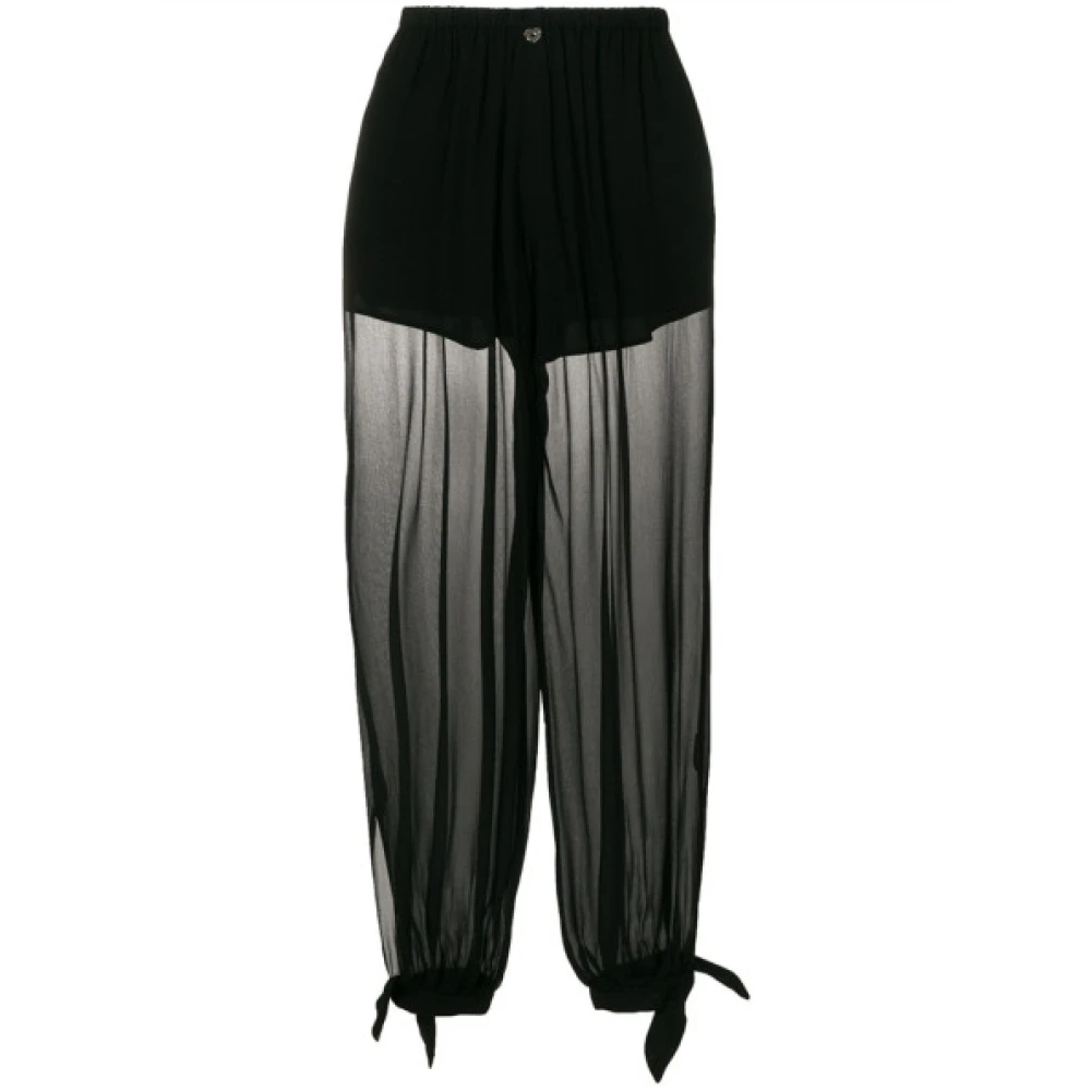 Twinset Transparante zwarte broek Black Dames