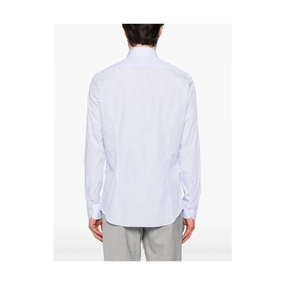 Mazzarelli Lichtblauwe Button-Down Overhemd Blue Heren