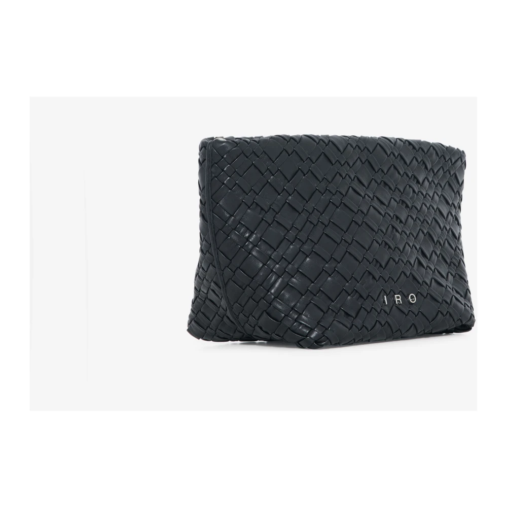 IRO Gevlochten leren etui met afneembaar handvat Black Dames