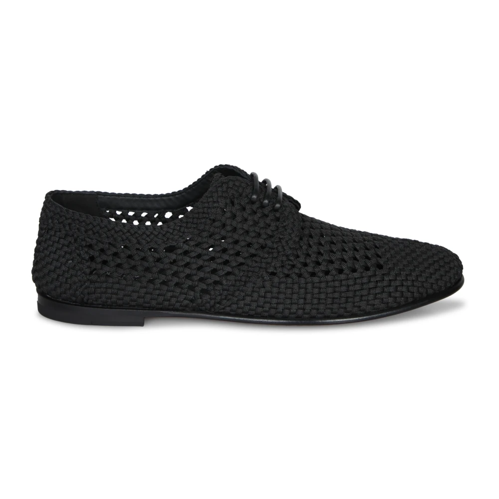 Dolce & Gabbana Black Braided Derby Shoes - Male - Laced Shoes - 9 Uk - Shoes