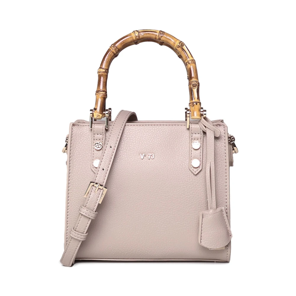 V73 Bamboe Handtas Naakt Kleur Beige Dames