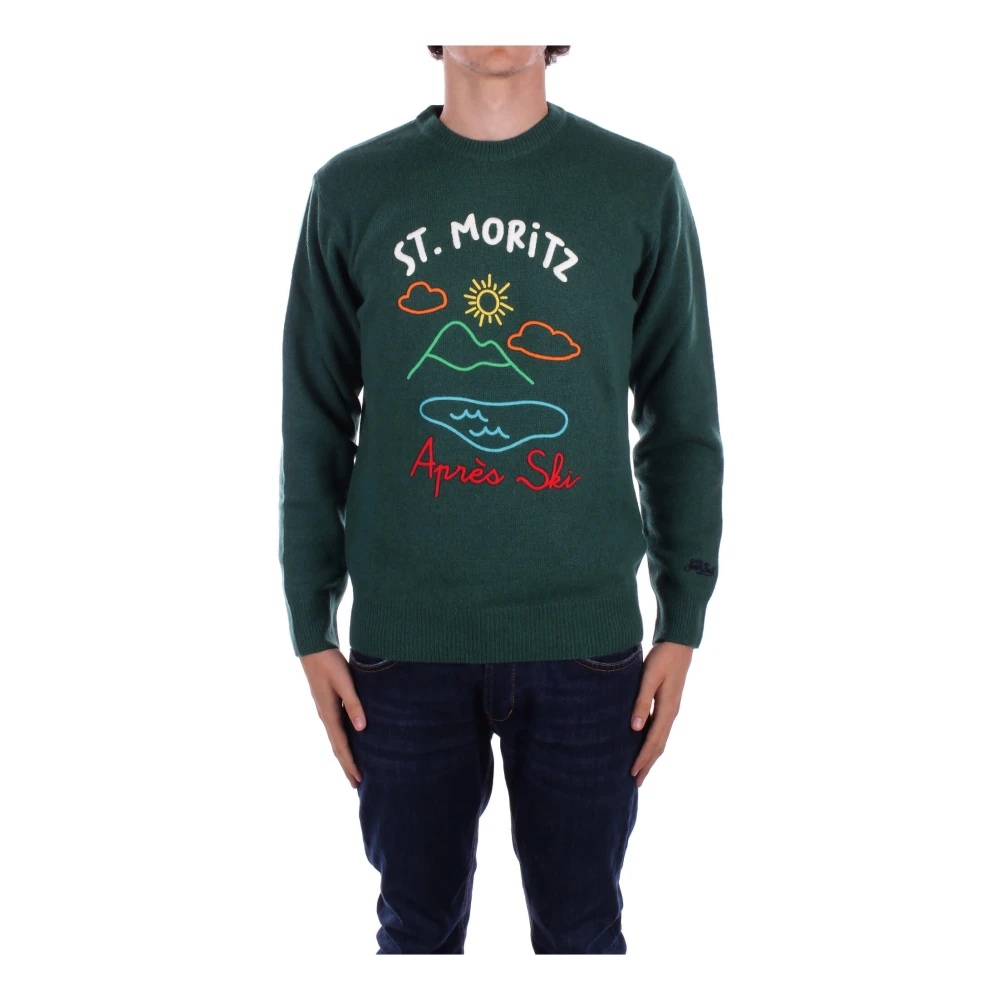 Saint Barth Rode Logo Trui Kasjmier Mix Green Heren