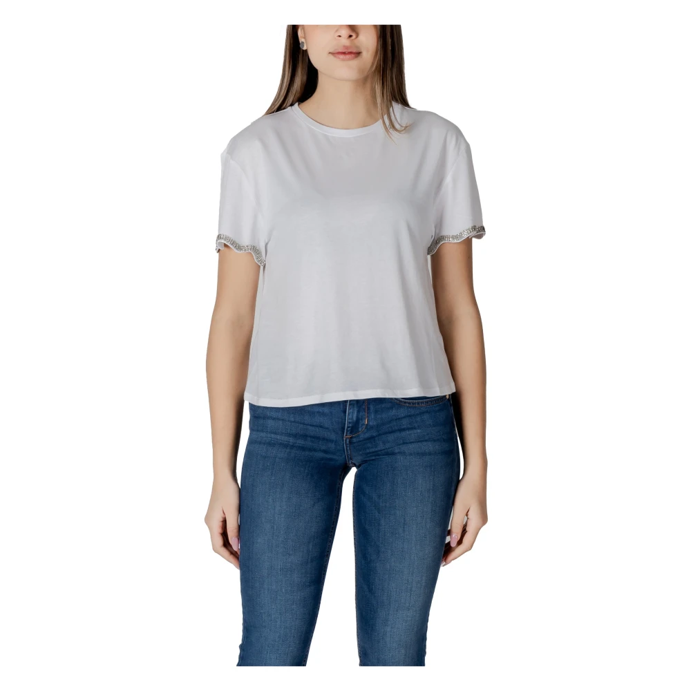 Liu Jo Witte Katoenen T-shirt Ronde Hals White Dames