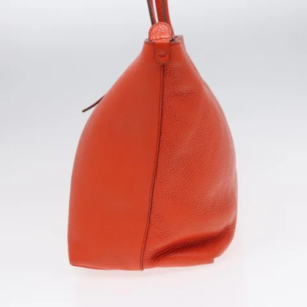 Salvatore Ferragamo Pre-owned Leather shoulder-bags Orange Dames