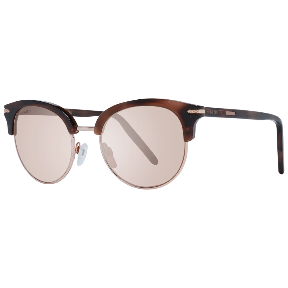 Serengeti Unisex Brown Round Polarized Sunglasses For Women