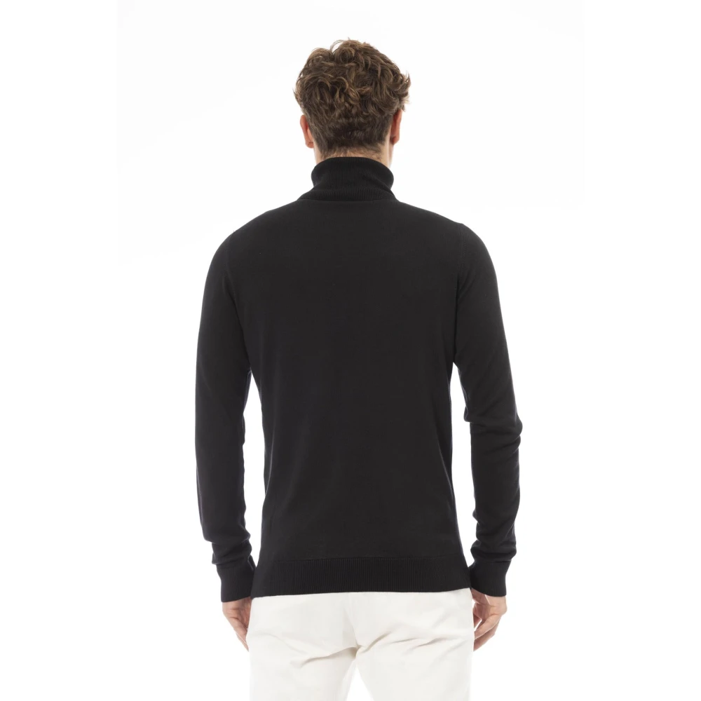 Baldinini Trendy Gebreide Trui met Monogramdetail Black Heren