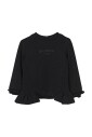 haut-en-tricot-brillant-avec-manches-a-volants