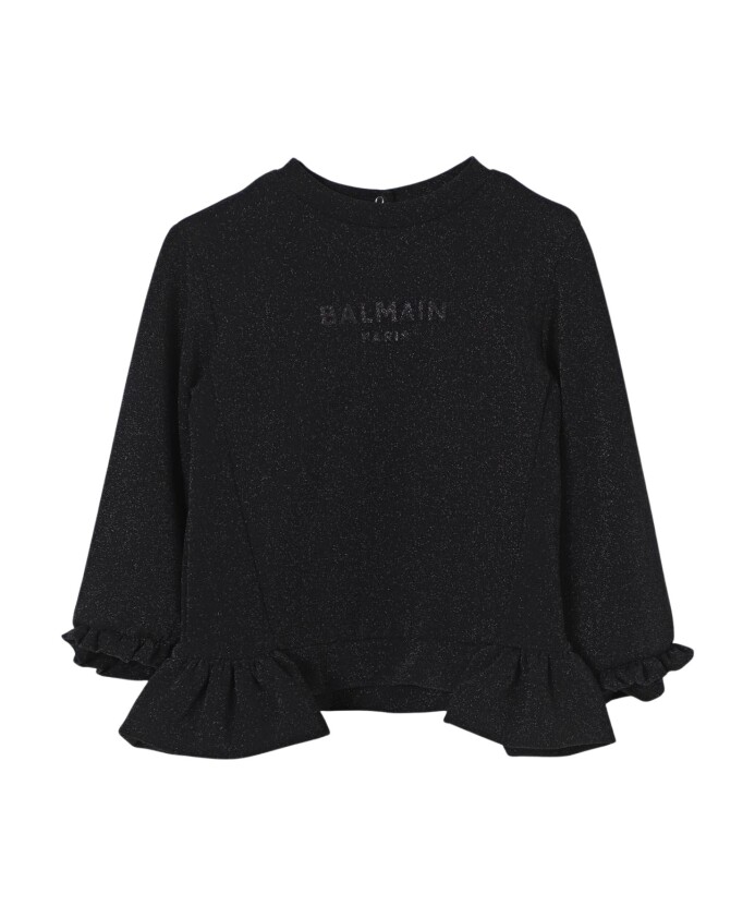 haut-en-tricot-brillant-avec-manches-a-volants