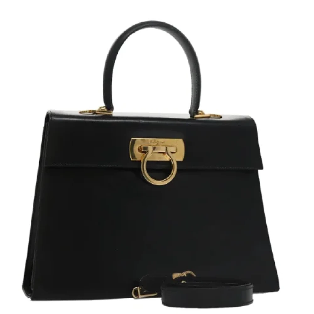 Salvatore Ferragamo Pre-owned Leather handbags Black Dames