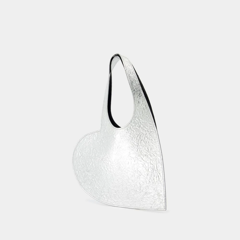Coperni Zilveren Hart Shopper Tas Leer Gray Dames