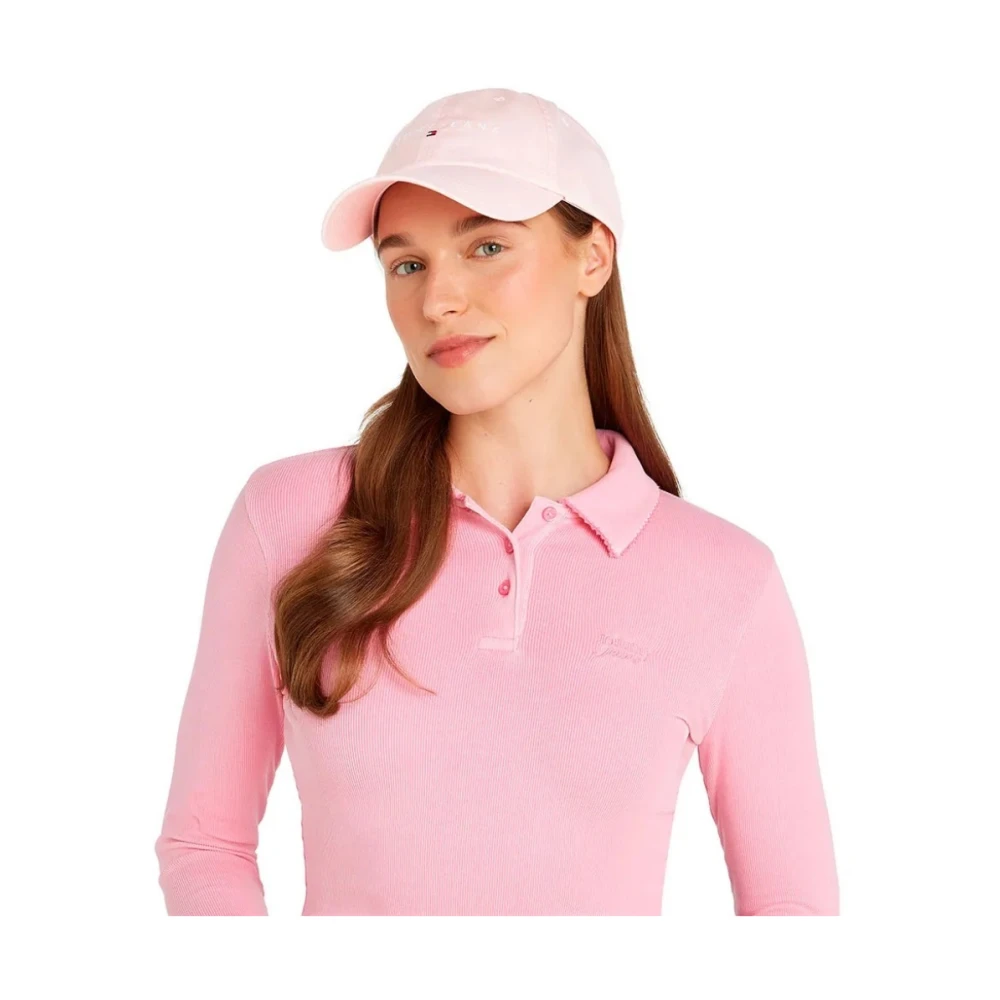 Tommy Jeans Lineair Logo 6 Panel Pet Pink Dames