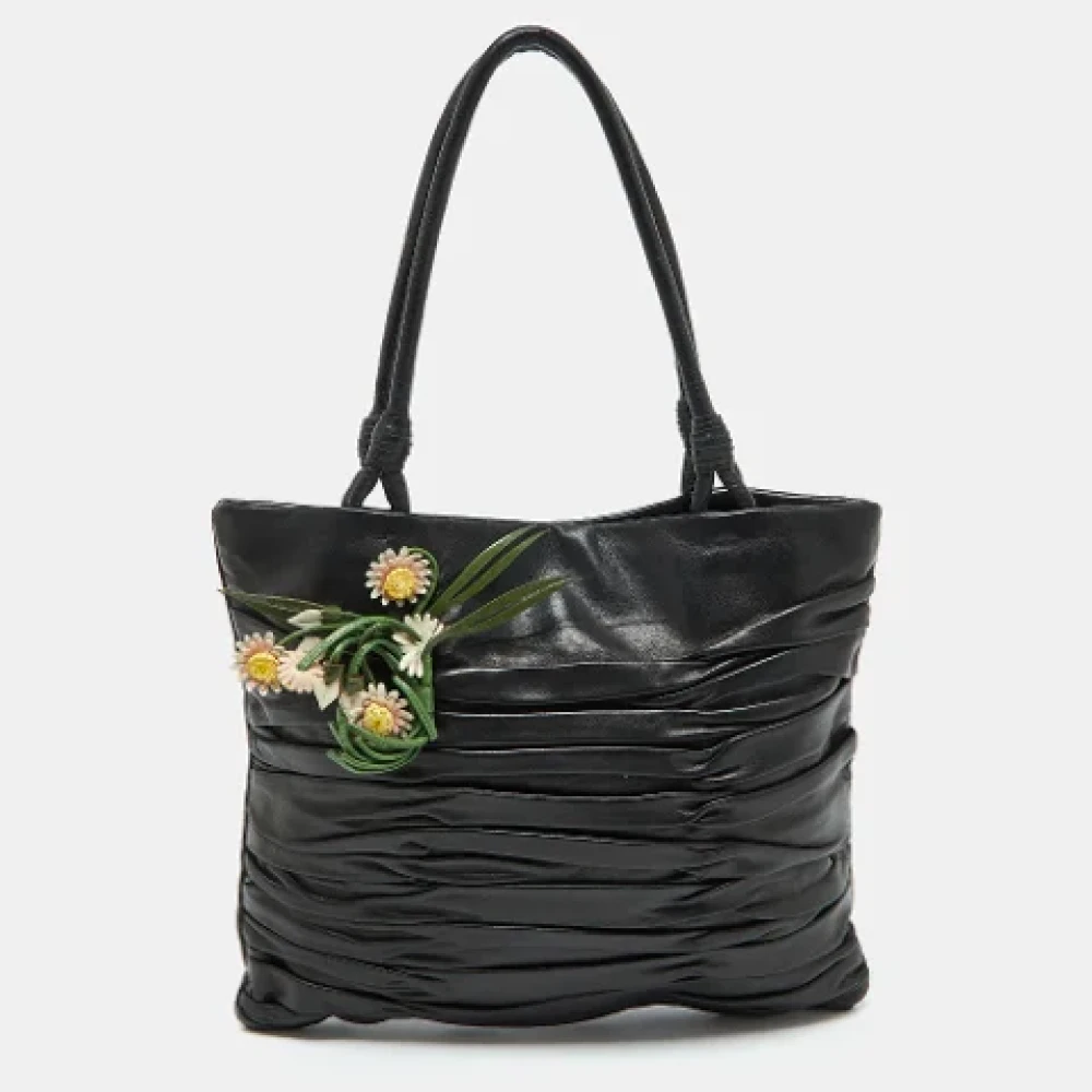 Prada Vintage Pre-owned Leather totes Black Dames