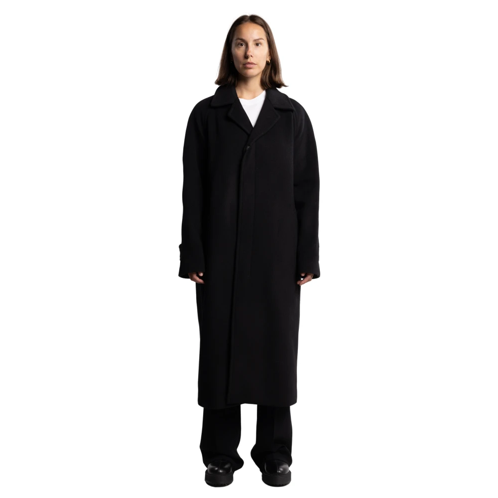 Filippa K Zwarte Wol Carcoat Stijlvolle Buitenkleding Black Dames