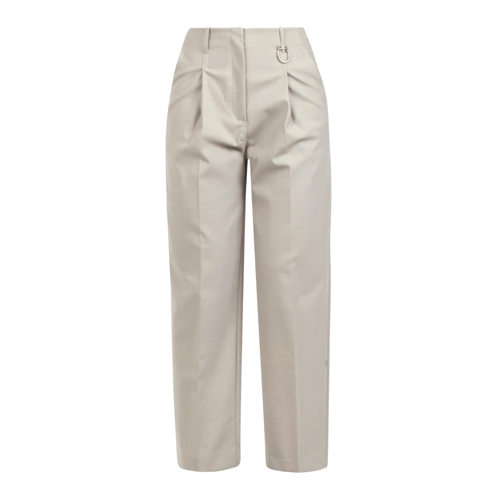Tela Hoge taille wolblend broek Gray Dames