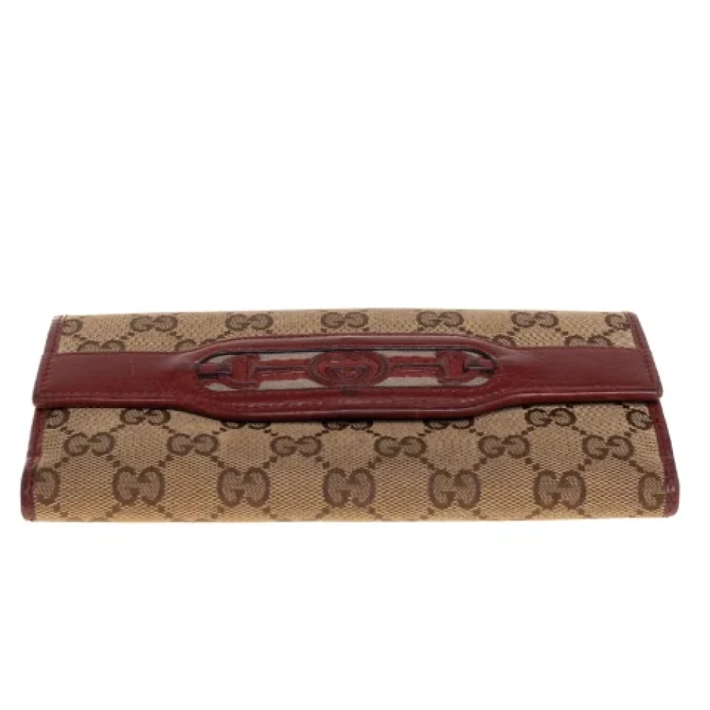 Gucci Vintage Pre-owned Canvas wallets Beige Dames