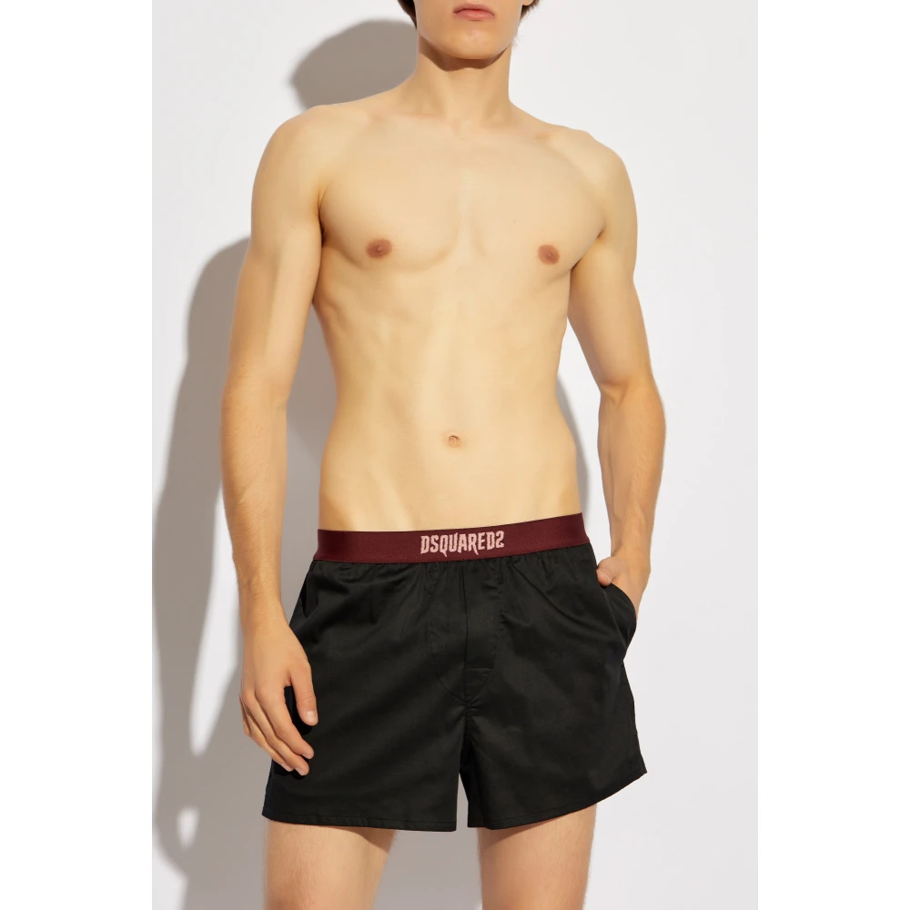 Dsquared2 Pyjamabroek met logo Black Heren