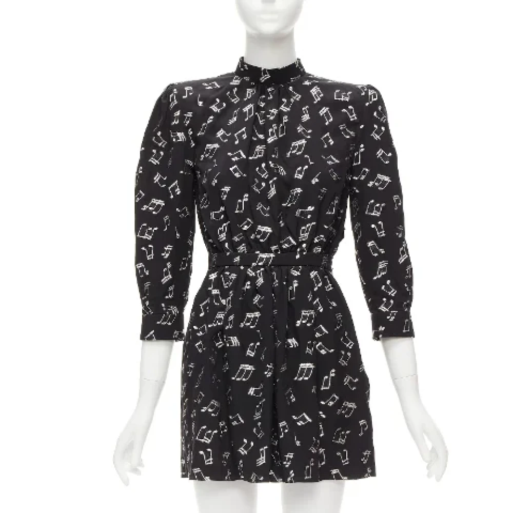 Yves Saint Laurent Vintage Pre-owned Silk dresses Black Dames