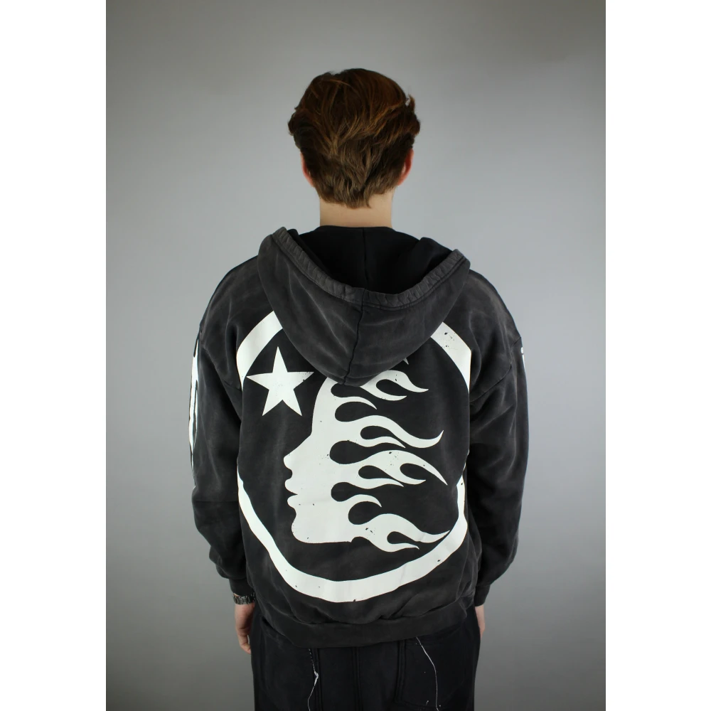 Hellstar Logo Zip Hoodie in Zwart Black Heren