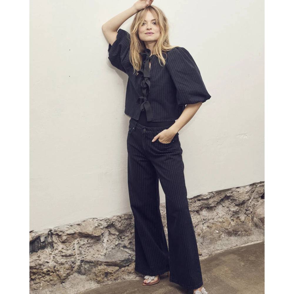 Co'Couture Wide Long Jeans Black Dames