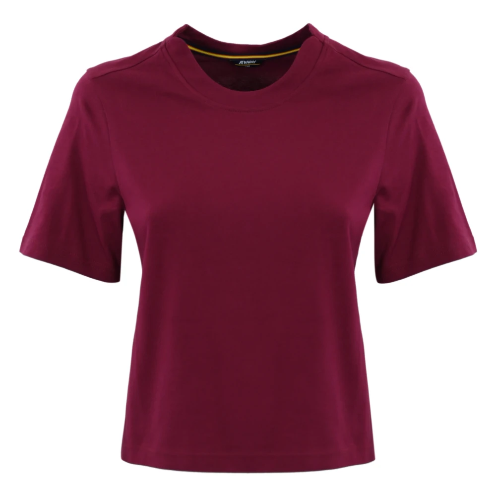 K-way Katoenen Jersey T-shirt met Zijsplitten Purple Dames