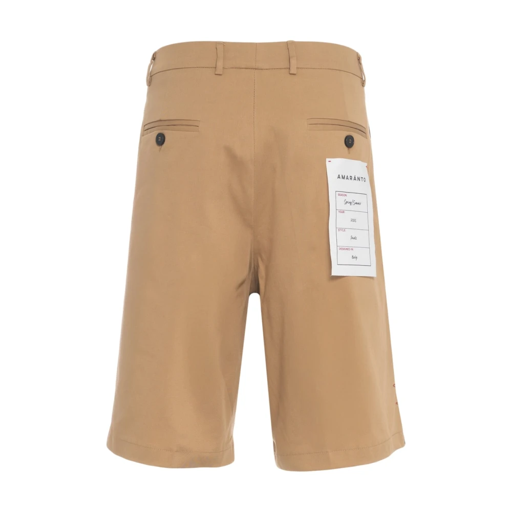 Amaránto Bruine Bermuda Shorts Elegante Plooien Brown Heren