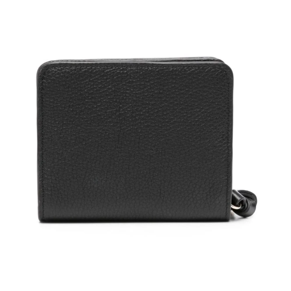 Chloé Zwart Lamsvacht Bi-Fold Portemonnee Black Dames