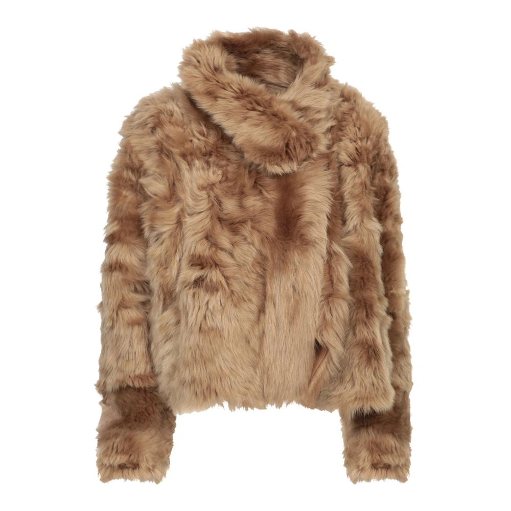 Yves Salomon Beige Winterjas Damesmode Brown Dames