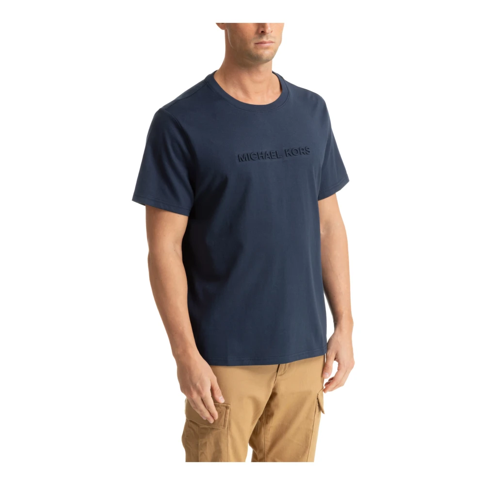 Michael Kors Effen Logo T-shirt Blue Heren