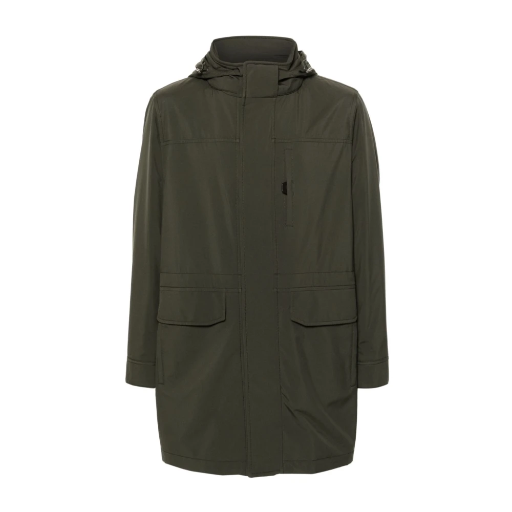 Brioni Hooded Parka Jas Olijfgroen Green Heren