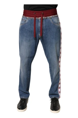Drawstring Straight Denim Jeans