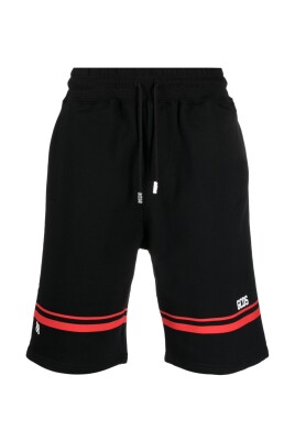 shorts-noirs-avec-imprime-logo-et-details-rayes