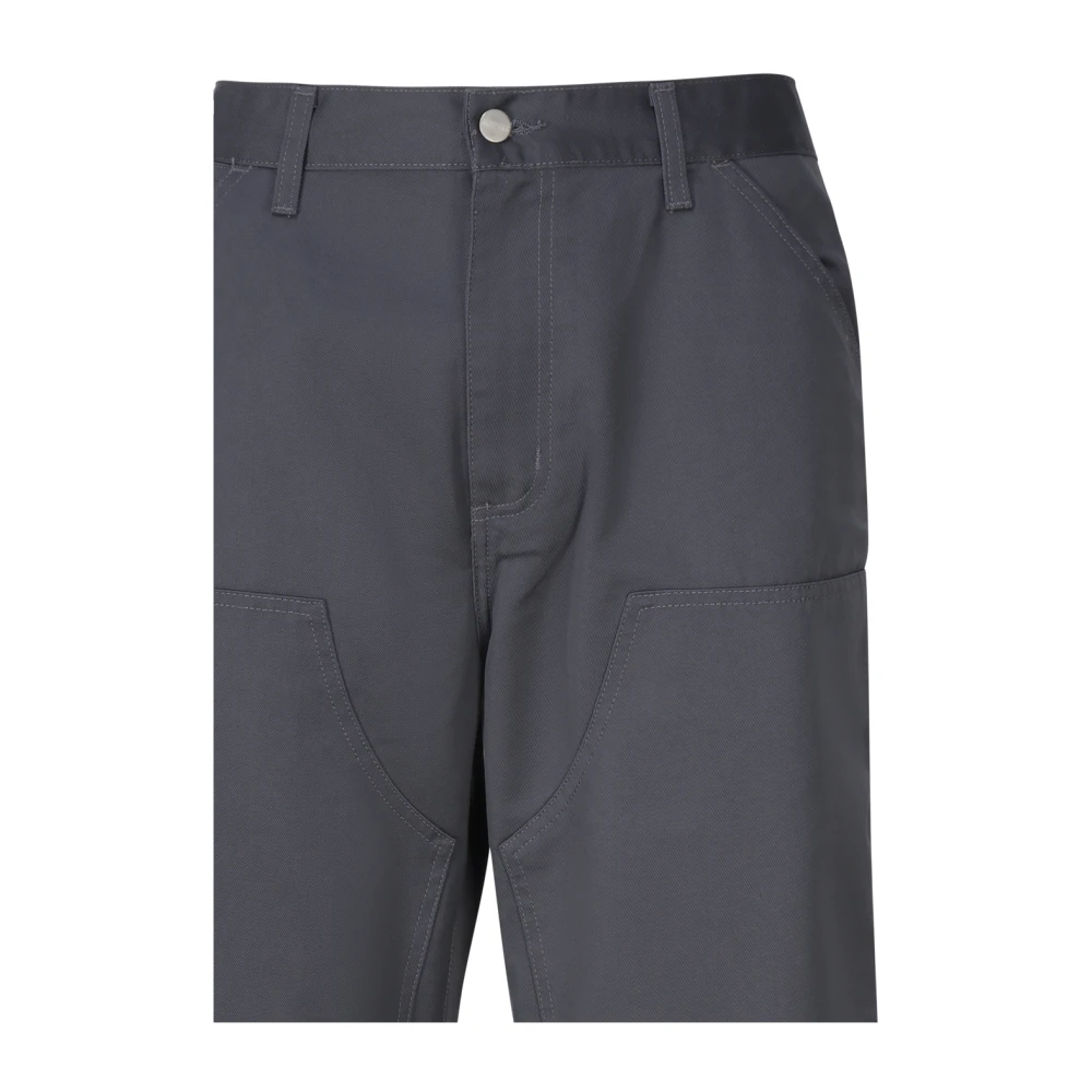 Carhartt WIP Grijze Twill Broek met Logo Applicatie Gray Heren