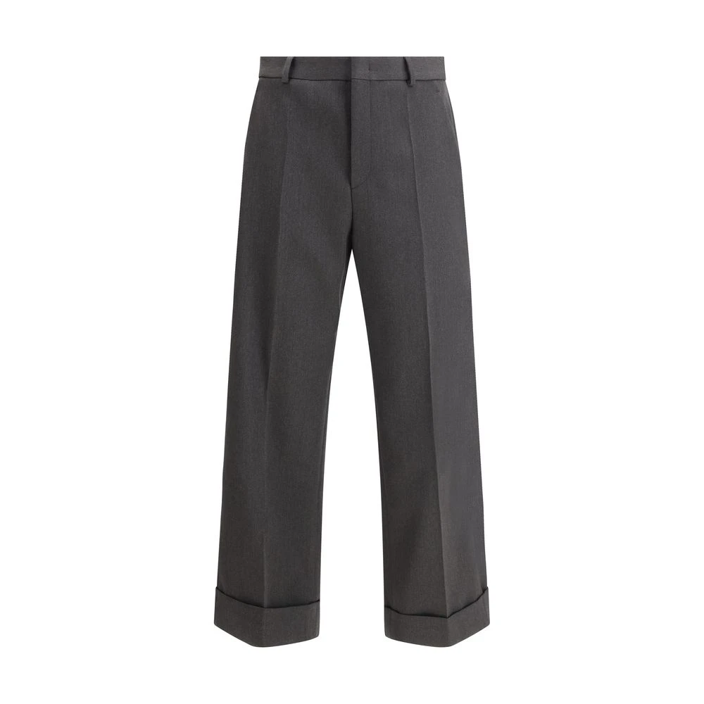 Valentino Wol Wijde Pijp Broek Gray Heren