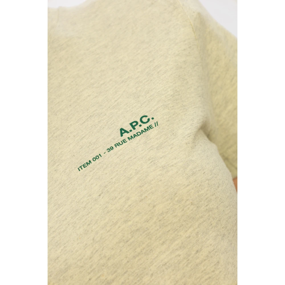 A.p.c. Overdyed T-shirt met logo Green Dames