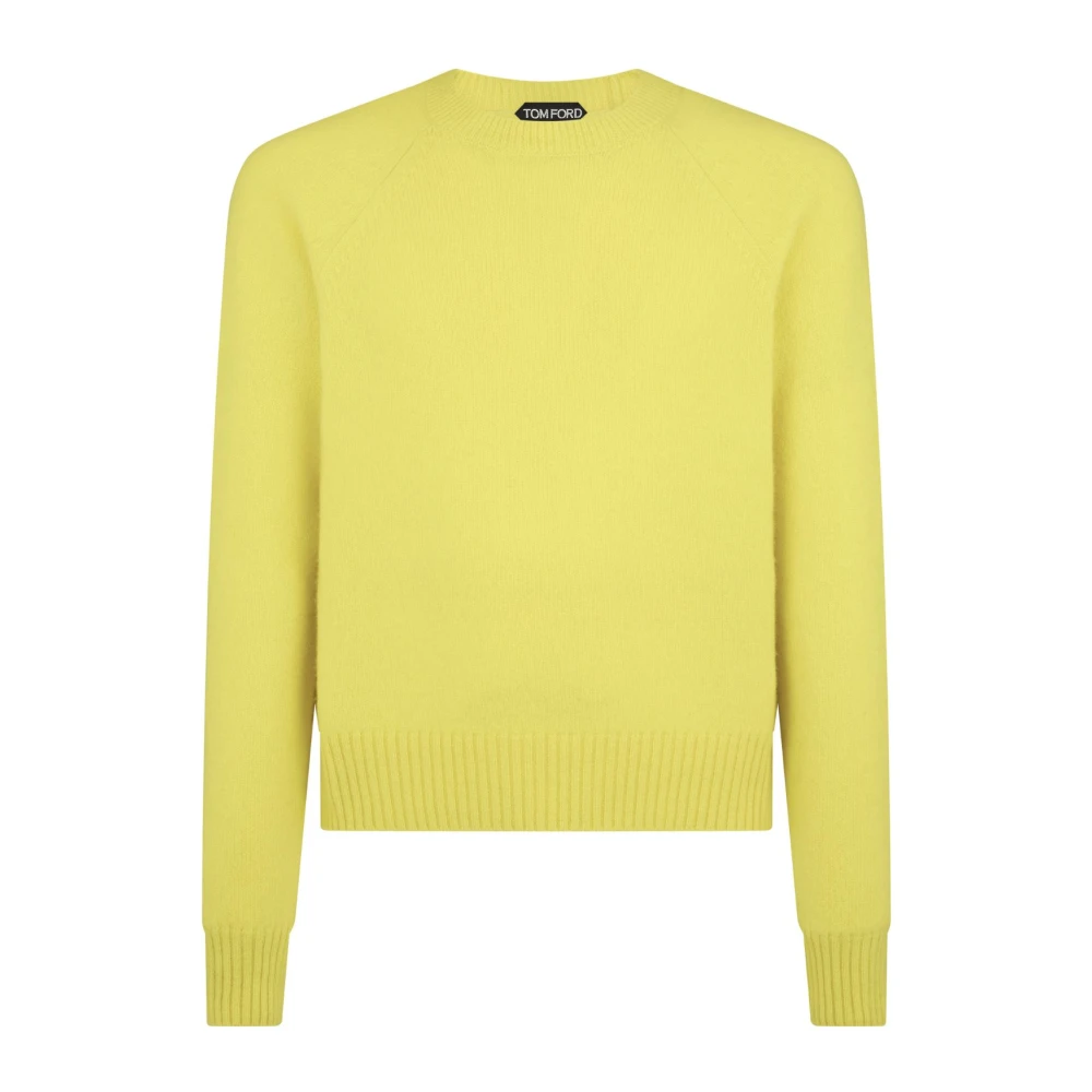 Tom Ford Men's Yellow Felted Cashmere Crew Neck