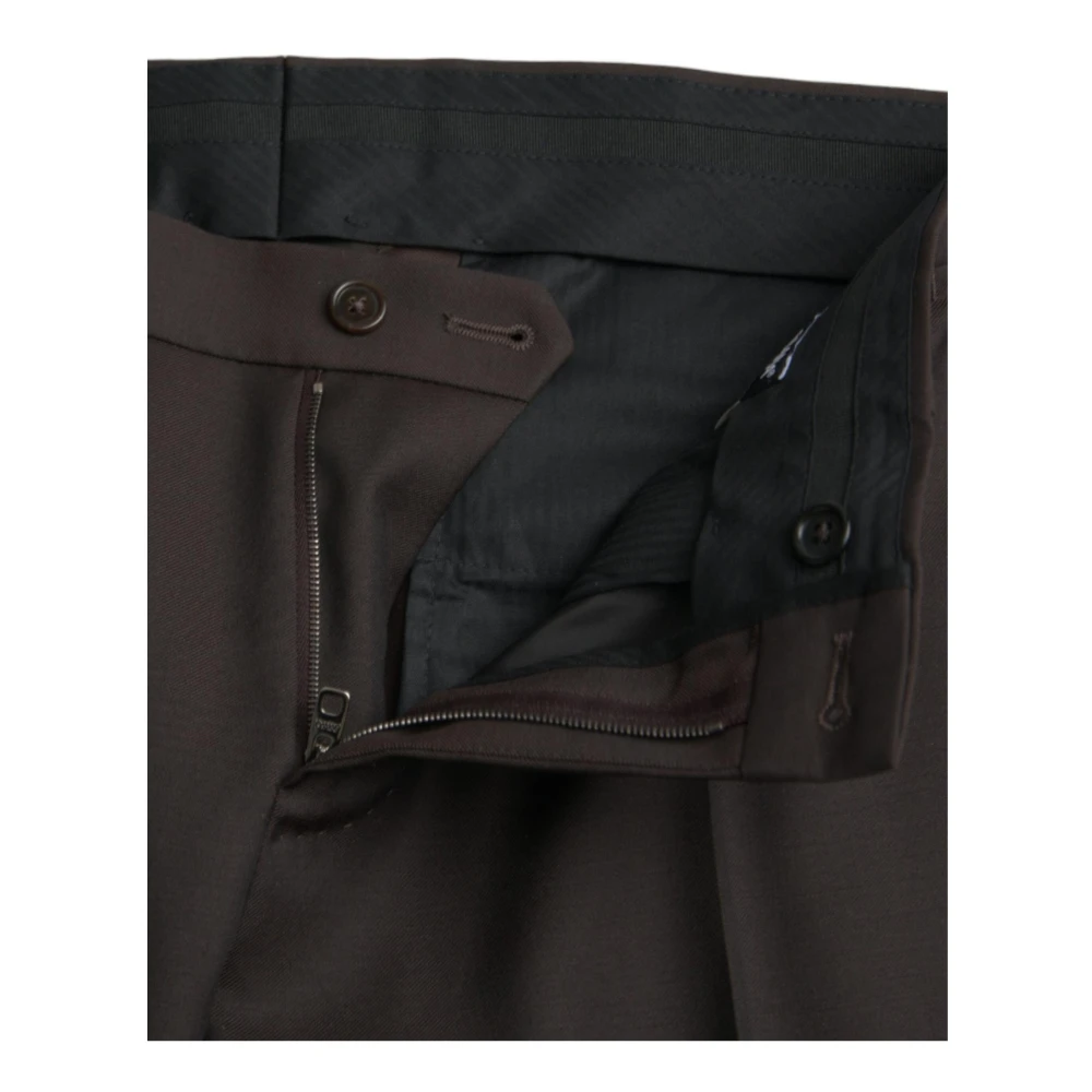 Dolce & Gabbana Donkerbruine Slim Fit Pantalon Brown Heren