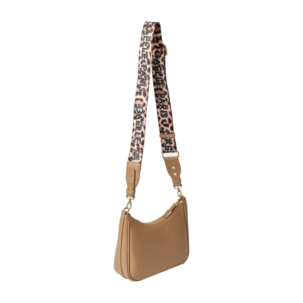 Gaëlle Paris Bedrukte Logoschoudertas Kameel Beige Dames