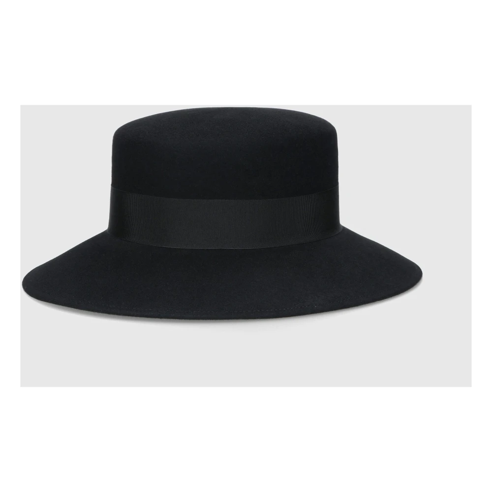 Borsalino Wol Vilten Kris Hoed Black Dames