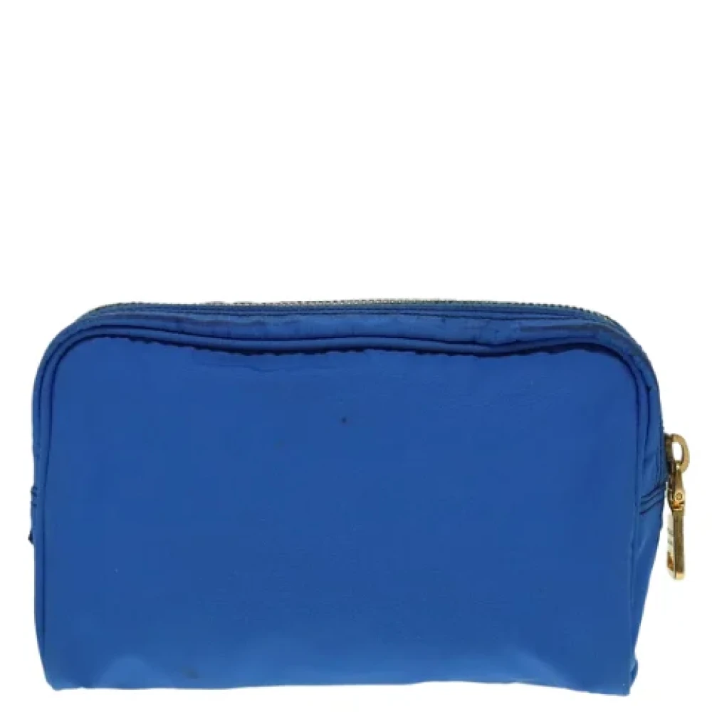 Prada Vintage Pre-owned Leather pouches Blue Dames