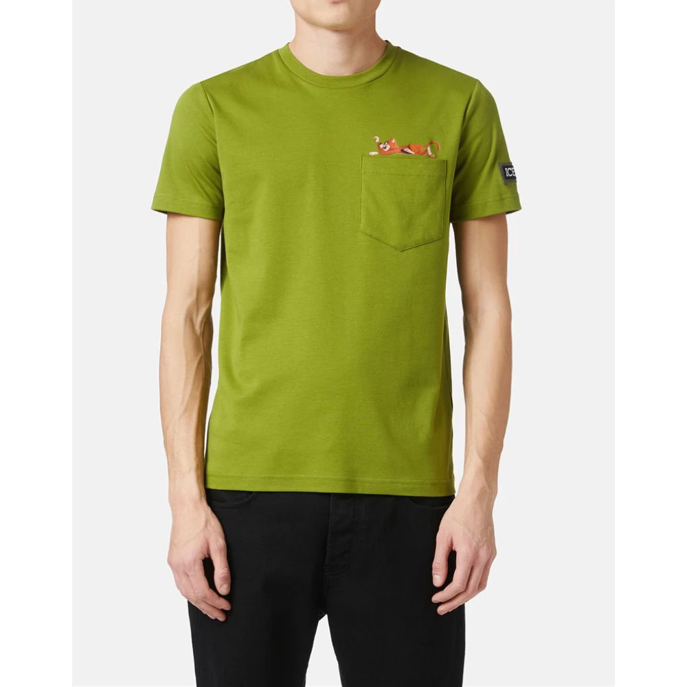 Iceberg Katoenen T-shirt met Yogi Bear Green Heren