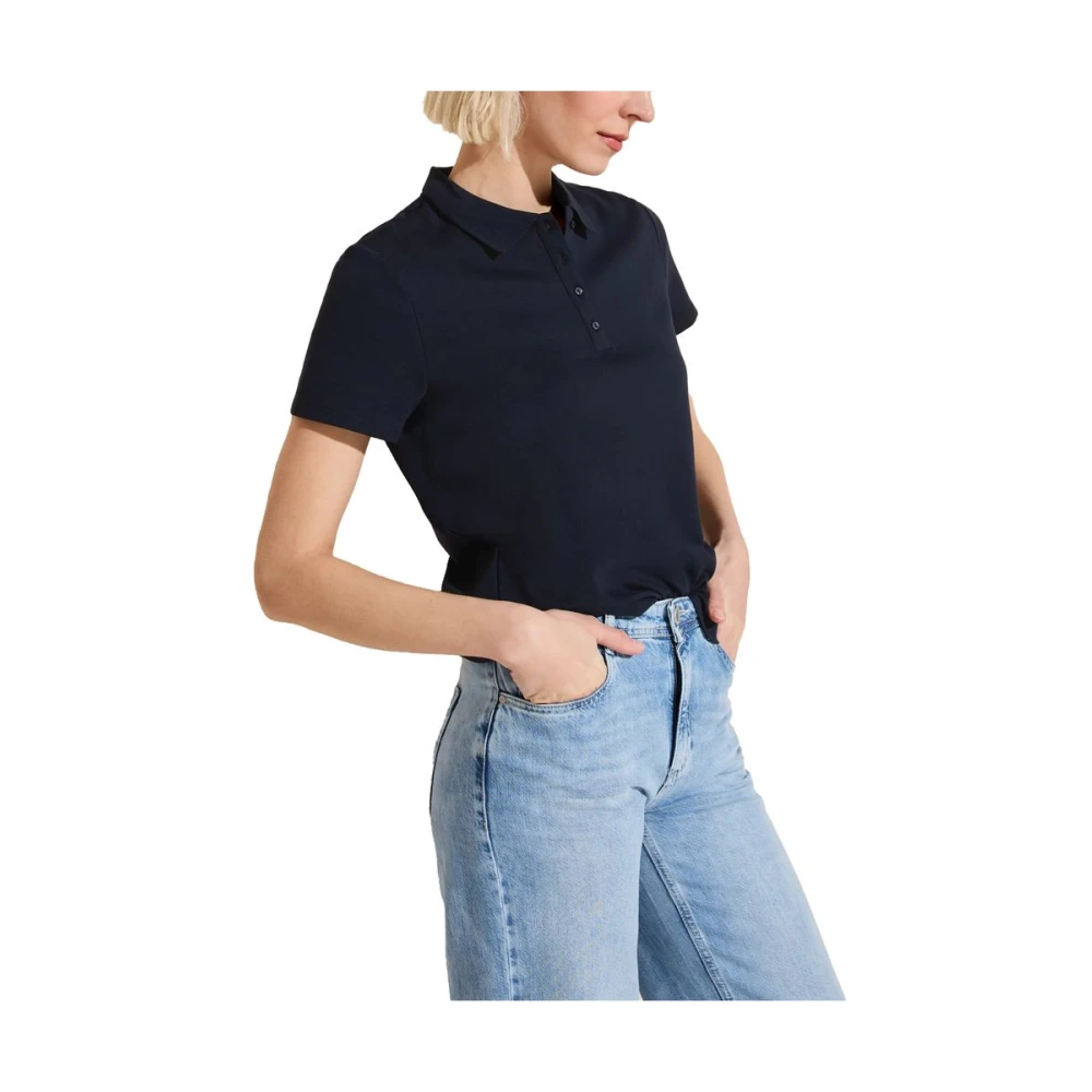 Street One Blauw Katoen Dames T-Shirt Collectie Blue Dames
