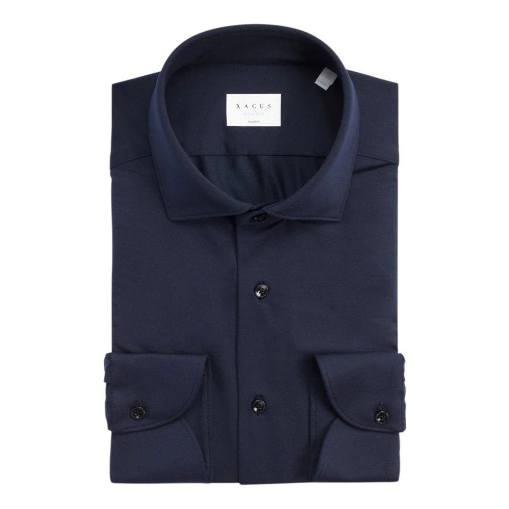 Xacus Men's Blue Twill Shirt - Tailor Custom Fit - Formal Shirts - 4XL - Shirts