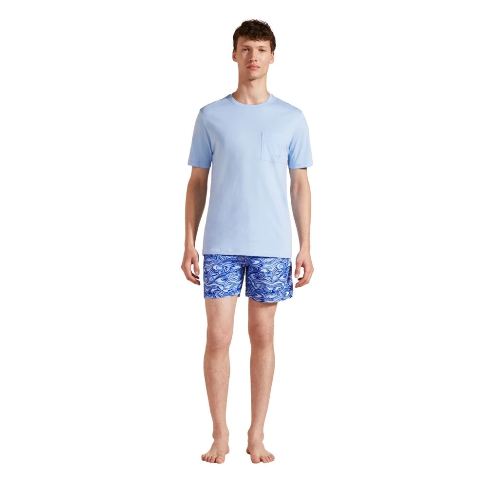 Vilebrequin Biologisch katoenen heren schildpad T-shirt Blue Heren