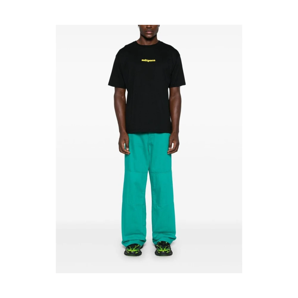 Gcds Zwarte Katoenen Geborduurde Motief T-shirt Black Heren
