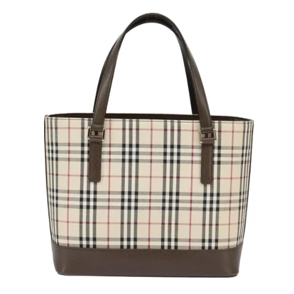 Burberry Vintage Pre-owned Canvas handbags Beige Dames