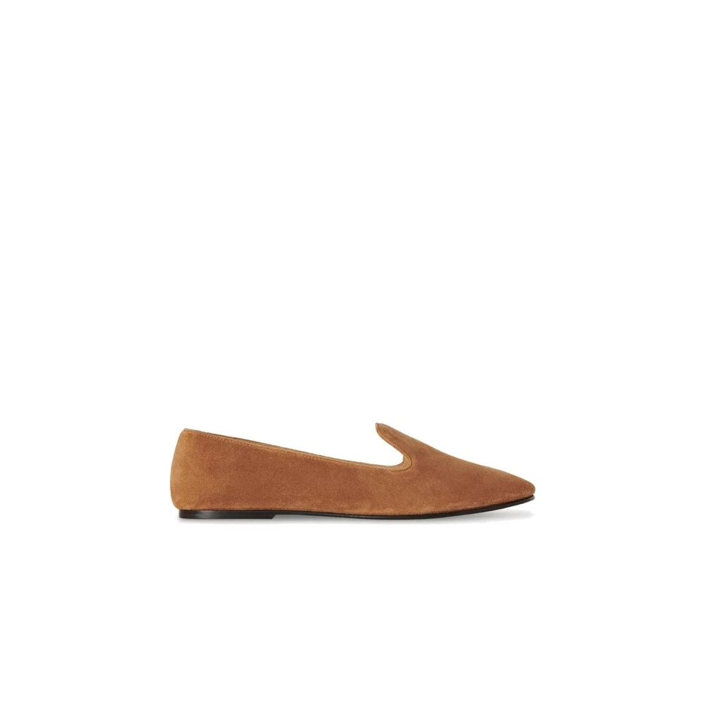 The Row Women's Brown Loafers, 5 Uk, Calfskin Slip-On Loafers